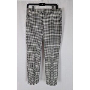 Express Pants 6 Women's Black White Houndstooth Low Rise Ankle Columnist Tapered